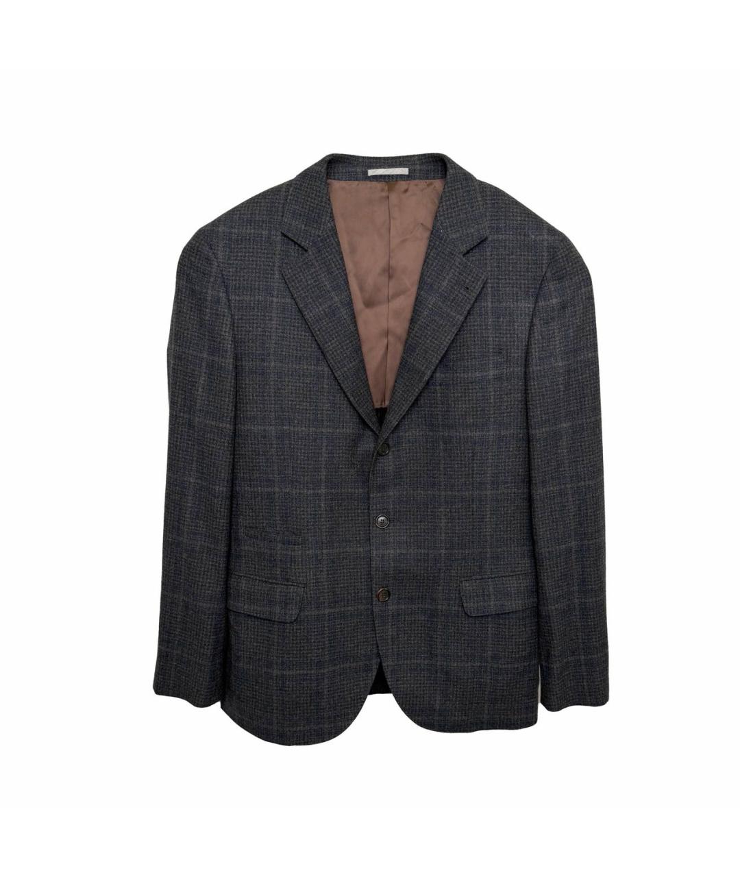 BRUNELLO CUCINELLI Серый шерстяной пиджак, фото 1