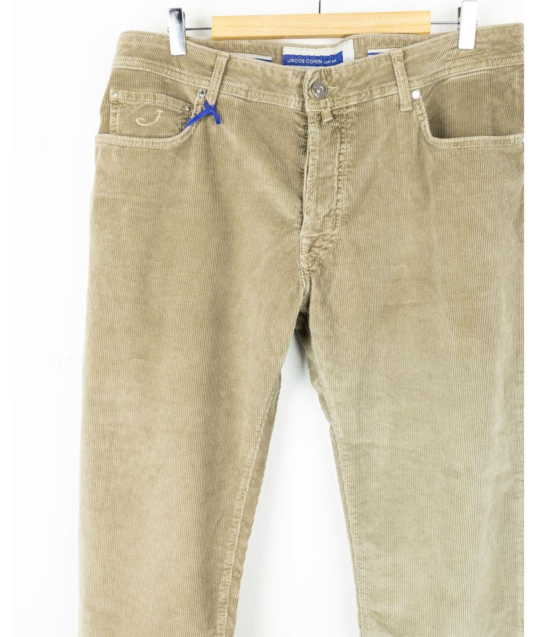 JACOB COHEN Бежевые хлопковые прямые джинсы, фото 3