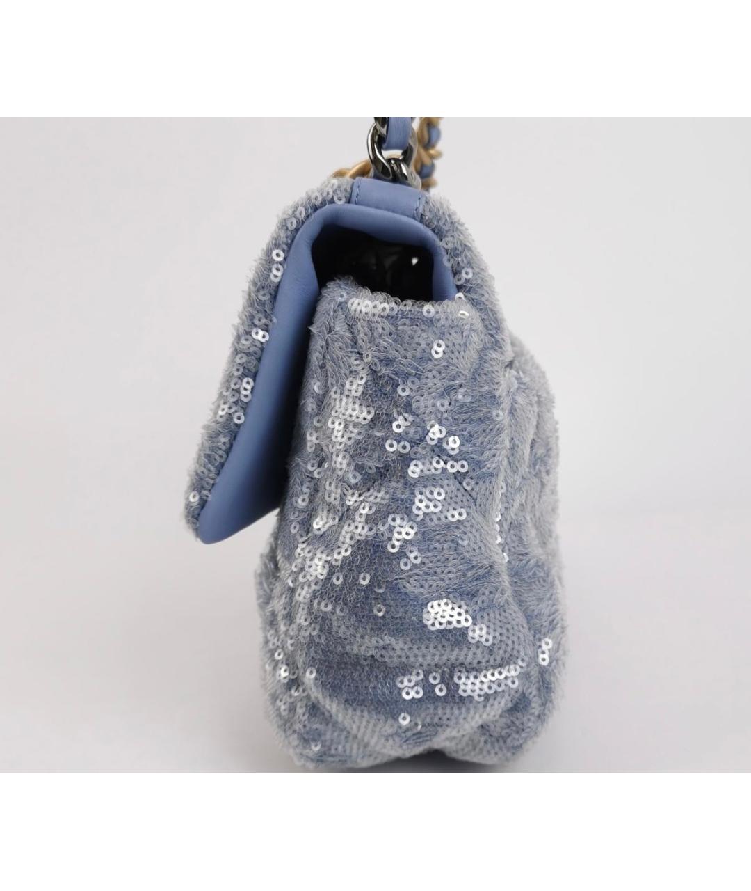 CHANEL Голубая кожаная сумка через плечо, фото 2