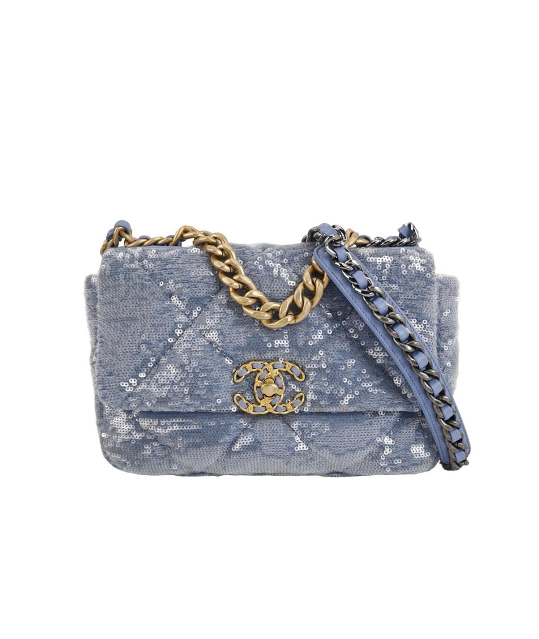 CHANEL Голубая кожаная сумка через плечо, фото 9