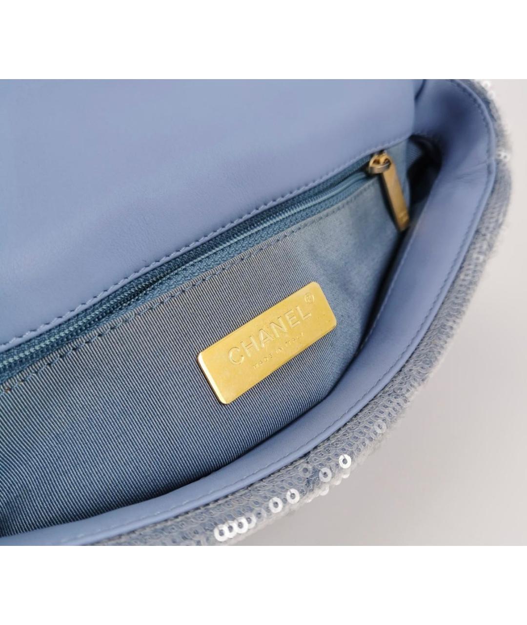 CHANEL Голубая кожаная сумка через плечо, фото 6