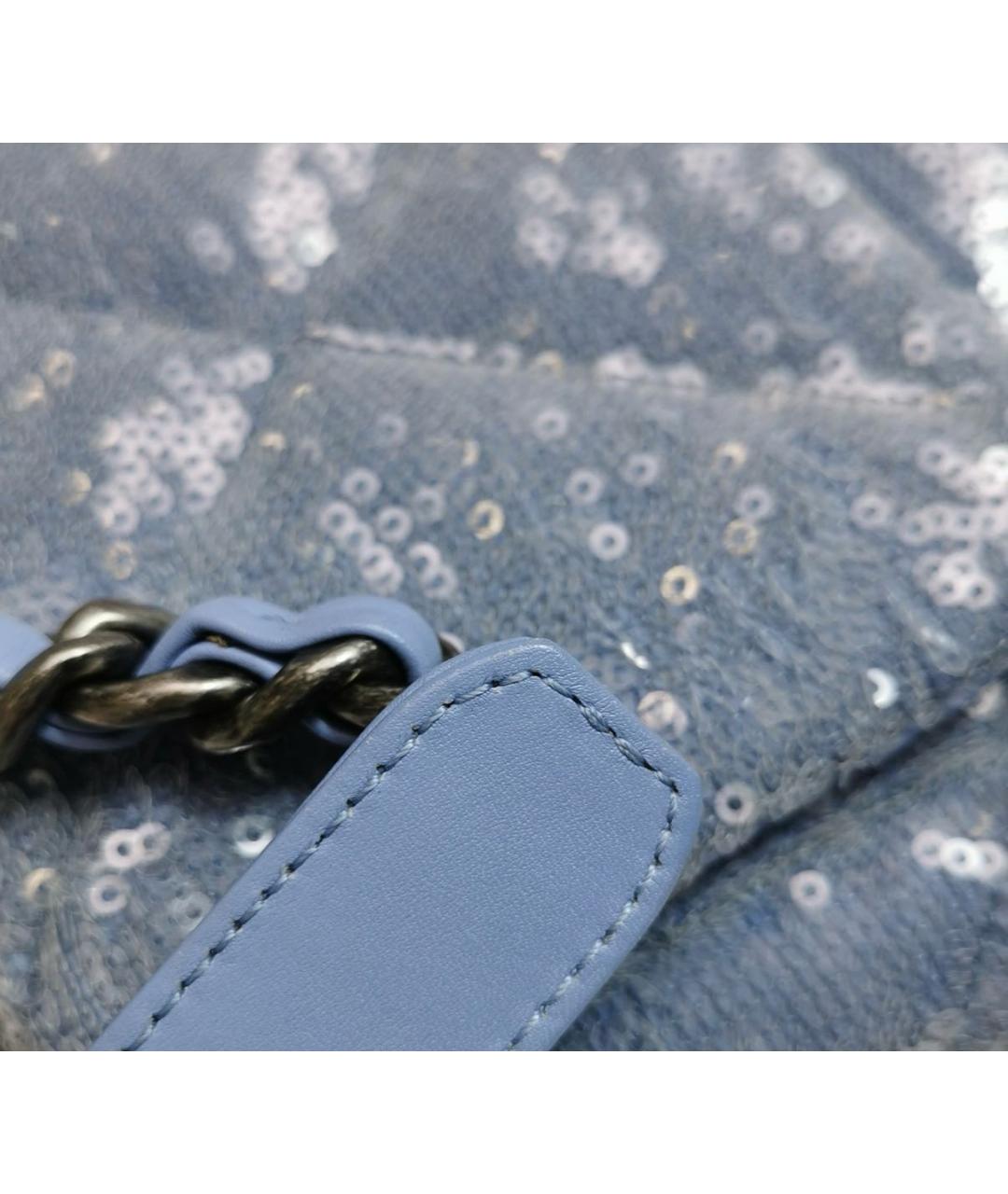 CHANEL Голубая кожаная сумка через плечо, фото 8