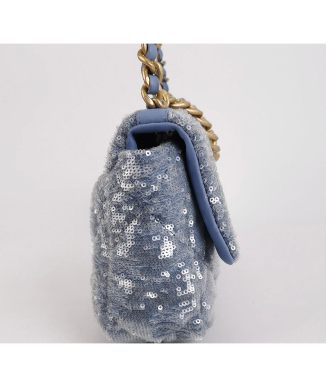 CHANEL Голубая кожаная сумка через плечо, фото 3