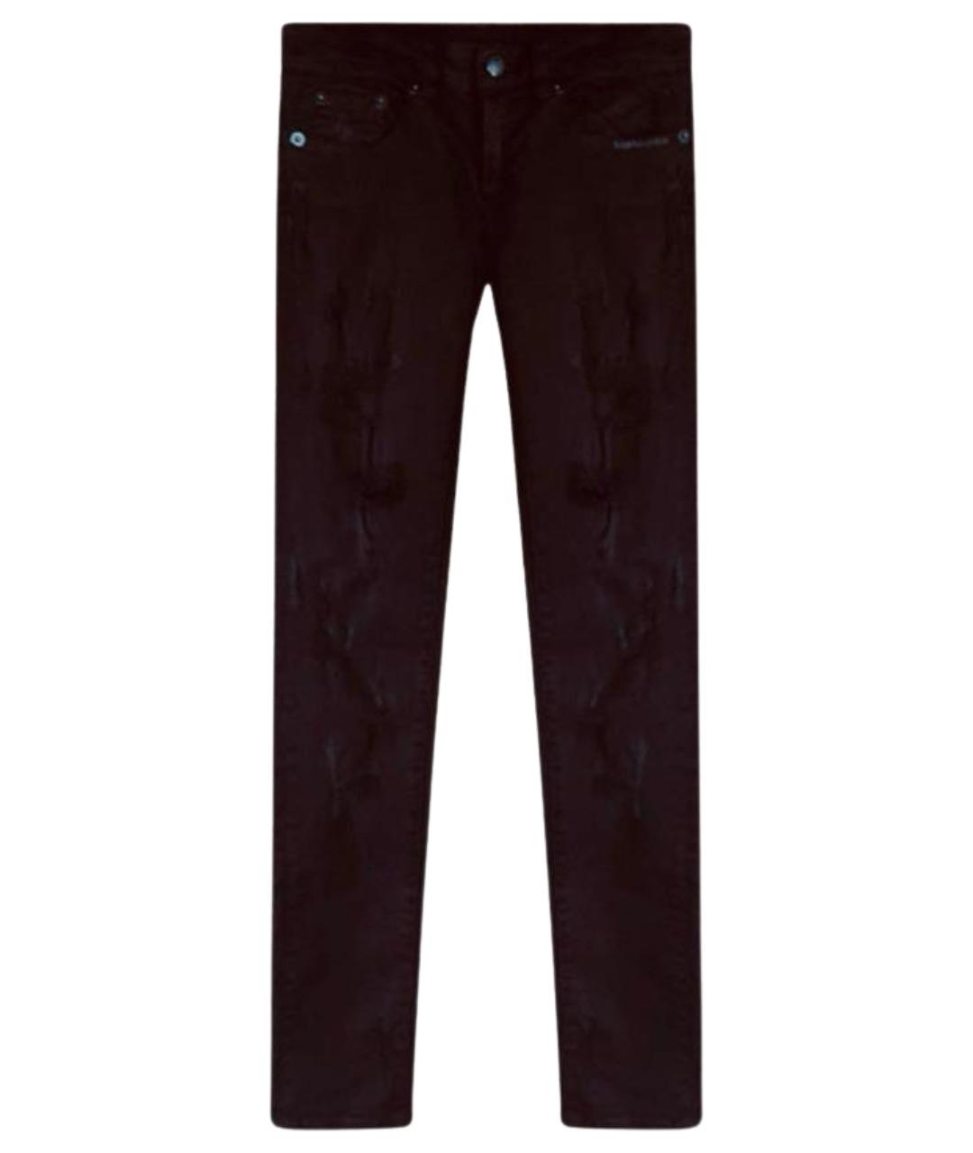 R13 Черные хлопко-полиэстеровые джинсы слим, фото 1