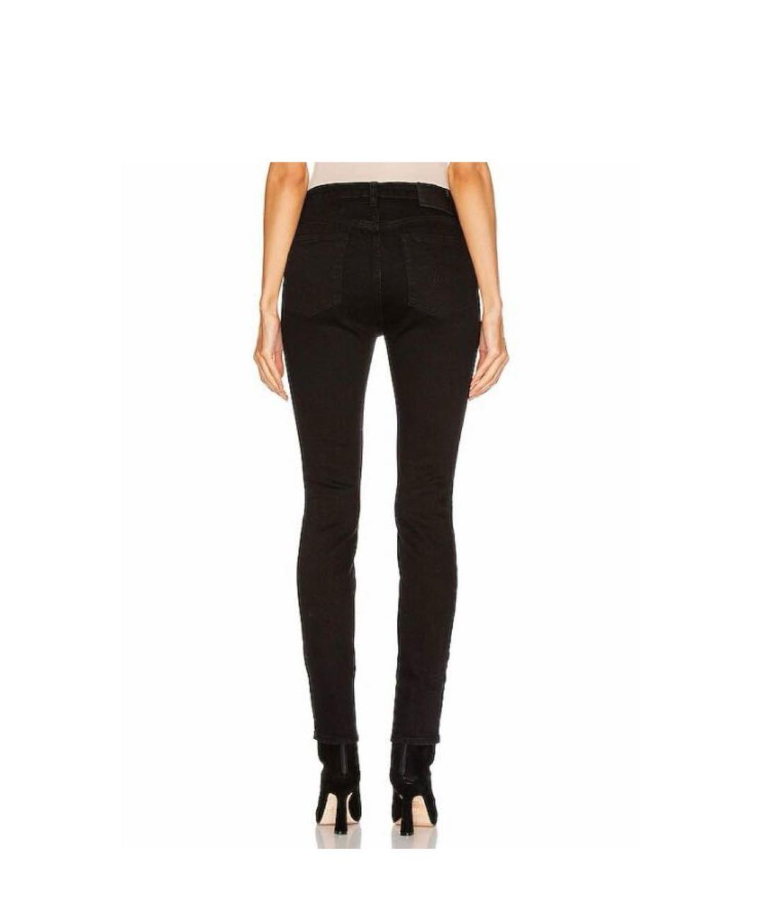 R13 Черные хлопко-полиэстеровые джинсы слим, фото 3