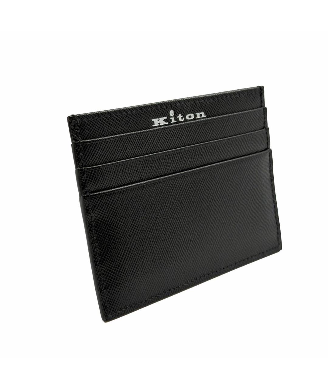 KITON Черный кожаный кардхолдер, фото 2
