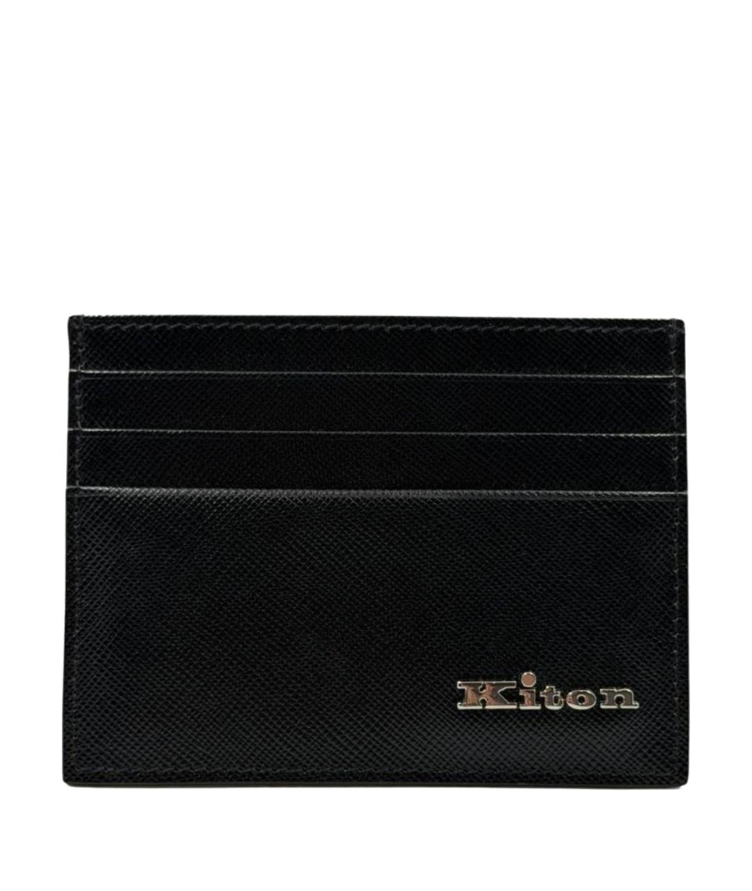 KITON Черный кожаный кардхолдер, фото 1