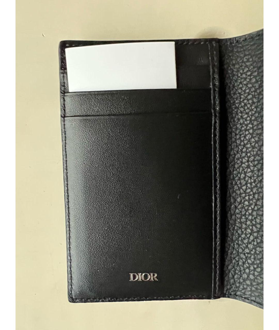 CHRISTIAN DIOR Черная кожаная визитница, фото 3