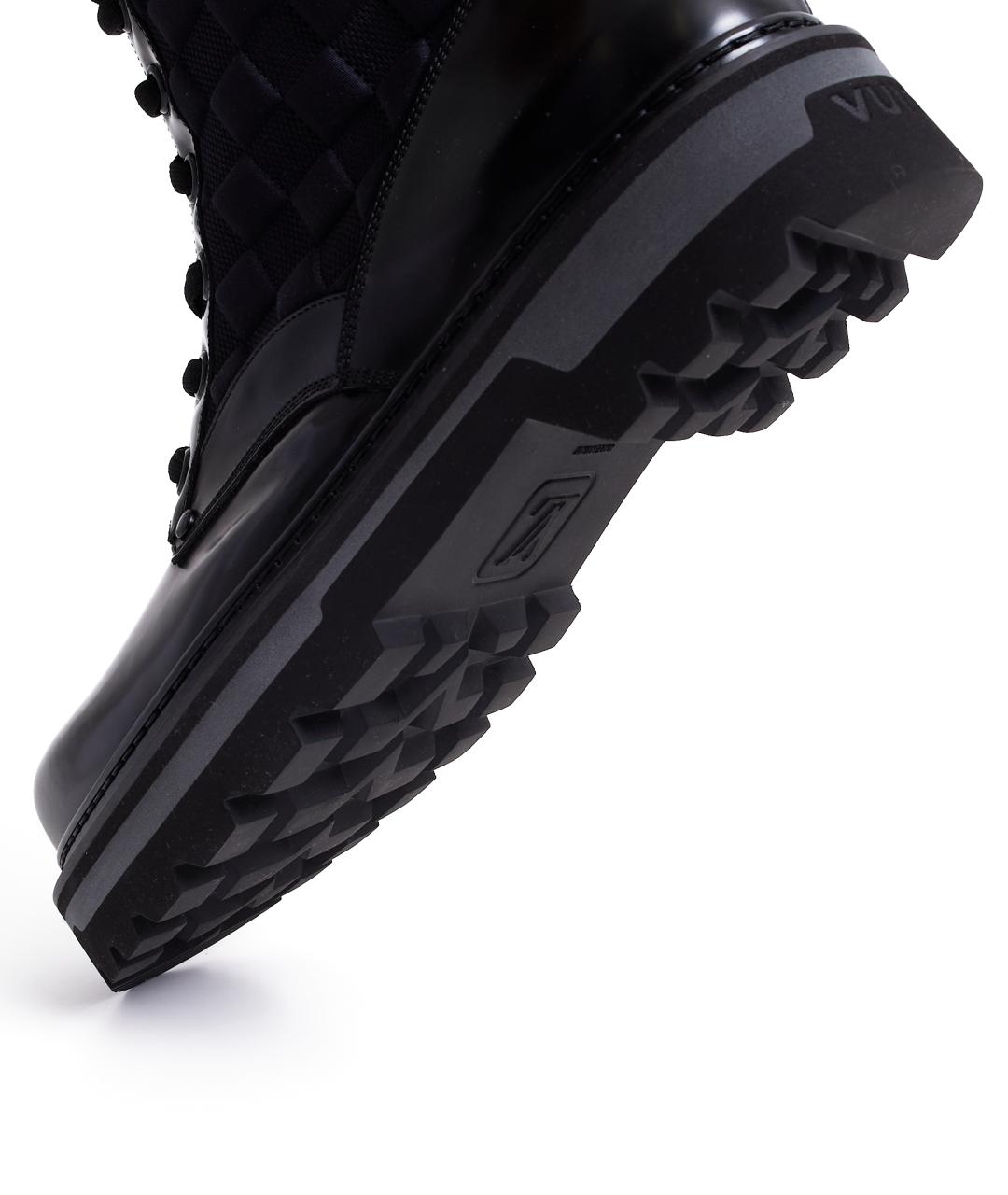 LOUIS VUITTON Черные кожаные высокие ботинки, фото 6