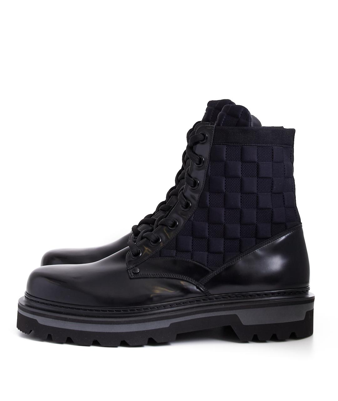 LOUIS VUITTON Черные кожаные высокие ботинки, фото 2