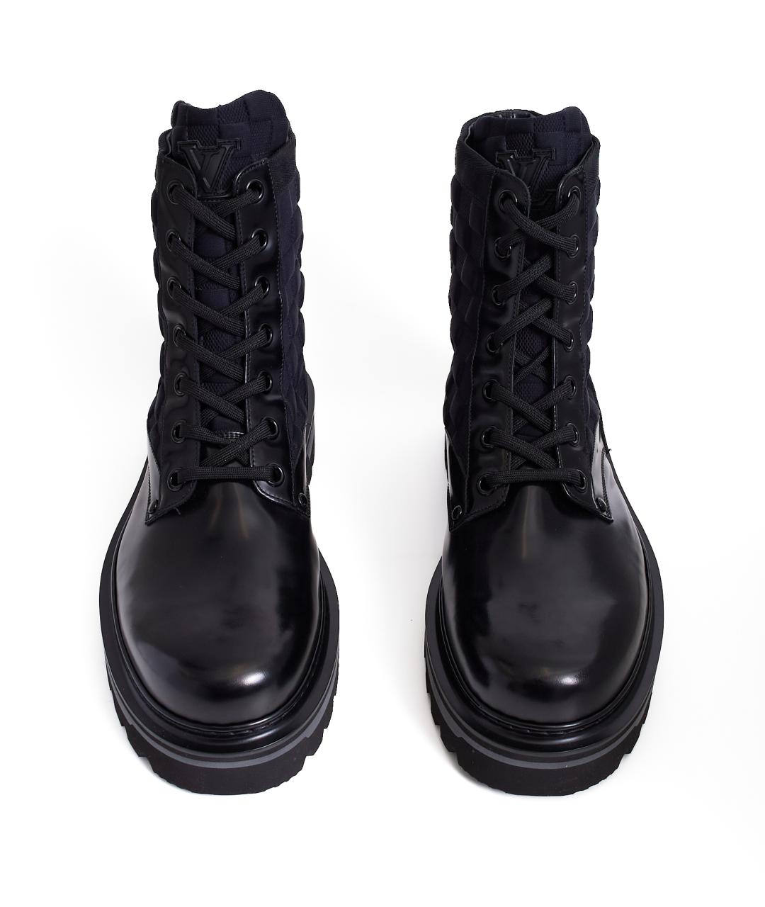 LOUIS VUITTON Черные кожаные высокие ботинки, фото 5