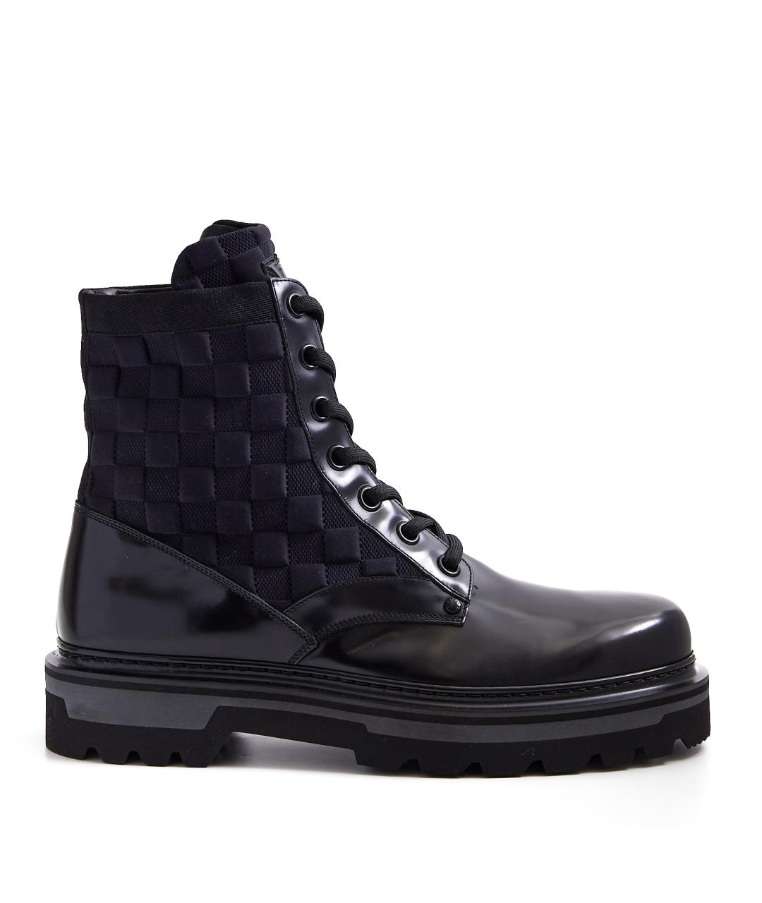 LOUIS VUITTON Черные кожаные высокие ботинки, фото 1