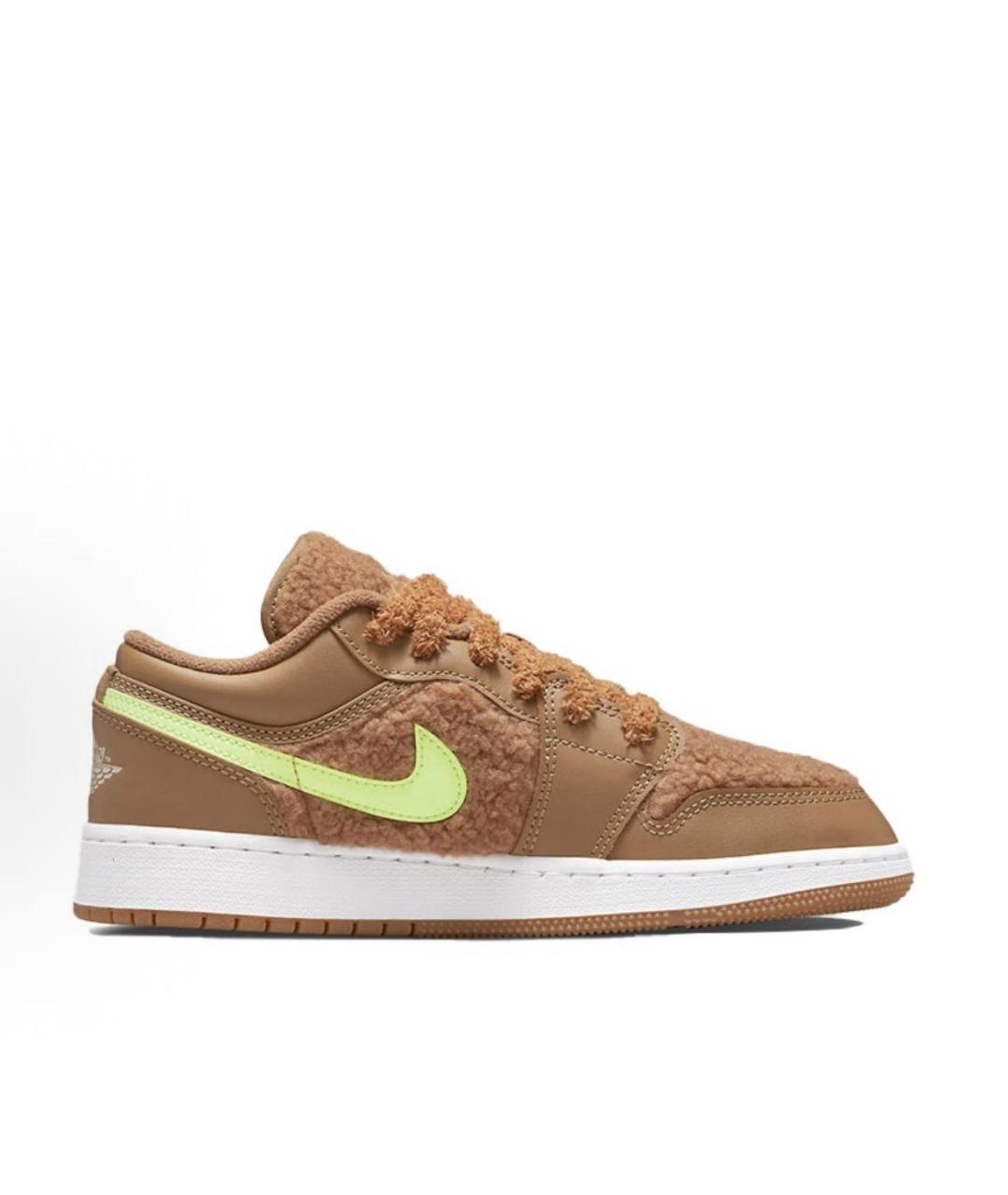 JORDAN Коричневые кожаные кроссовки, фото 2