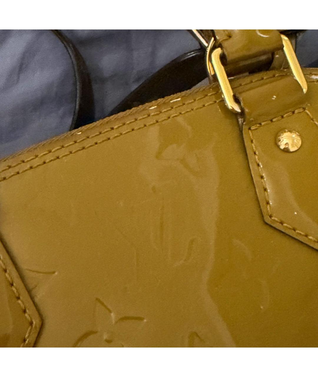 LOUIS VUITTON Хаки сумка на плечо из лакированной кожи, фото 4