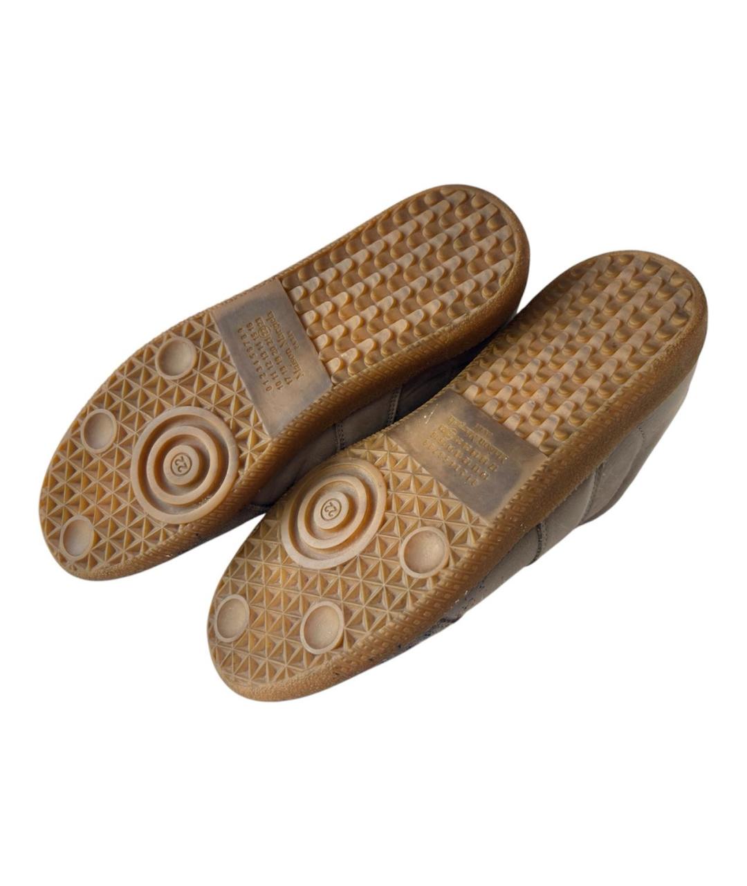 MAISON MARGIELA Серые кожаные низкие кроссовки / кеды, фото 6