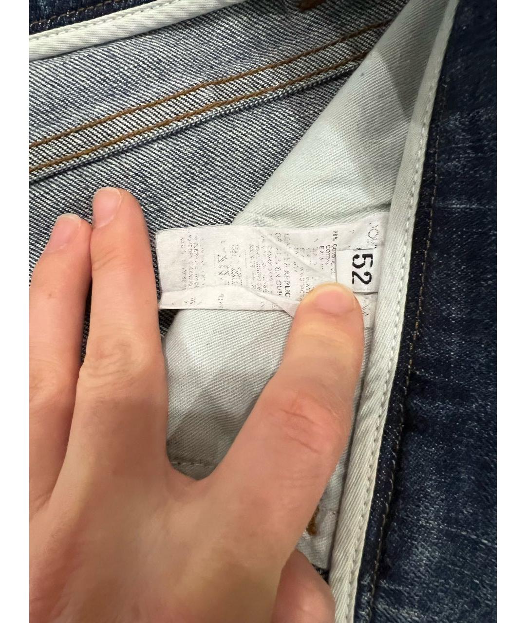 DOLCE&GABBANA Темно-синие хлопковые прямые джинсы, фото 3