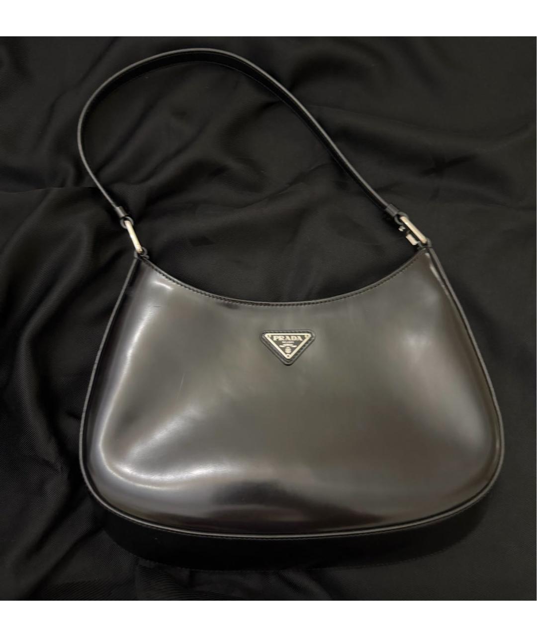 PRADA Черная кожаная сумка с короткими ручками, фото 4