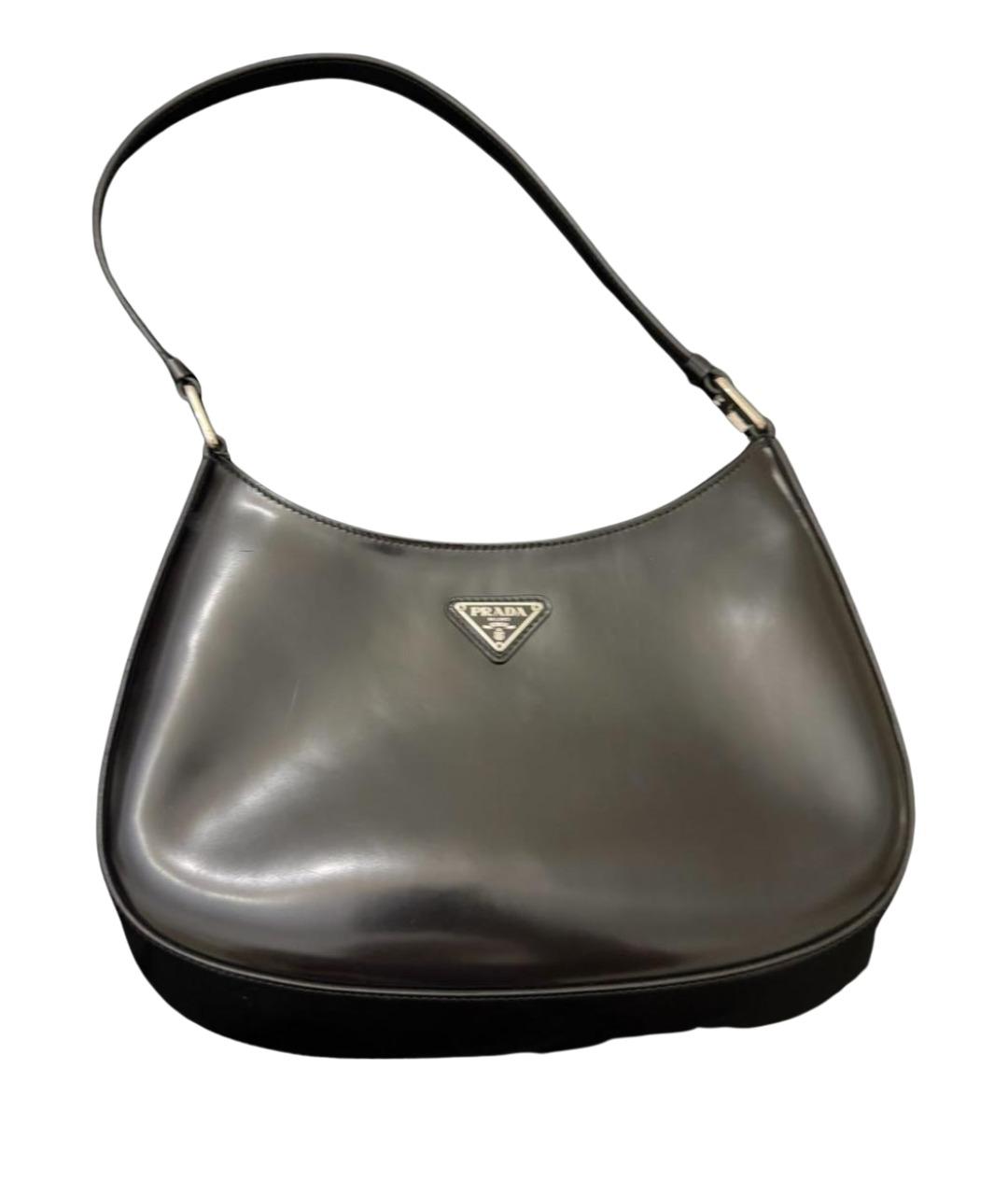 PRADA Черная кожаная сумка с короткими ручками, фото 1