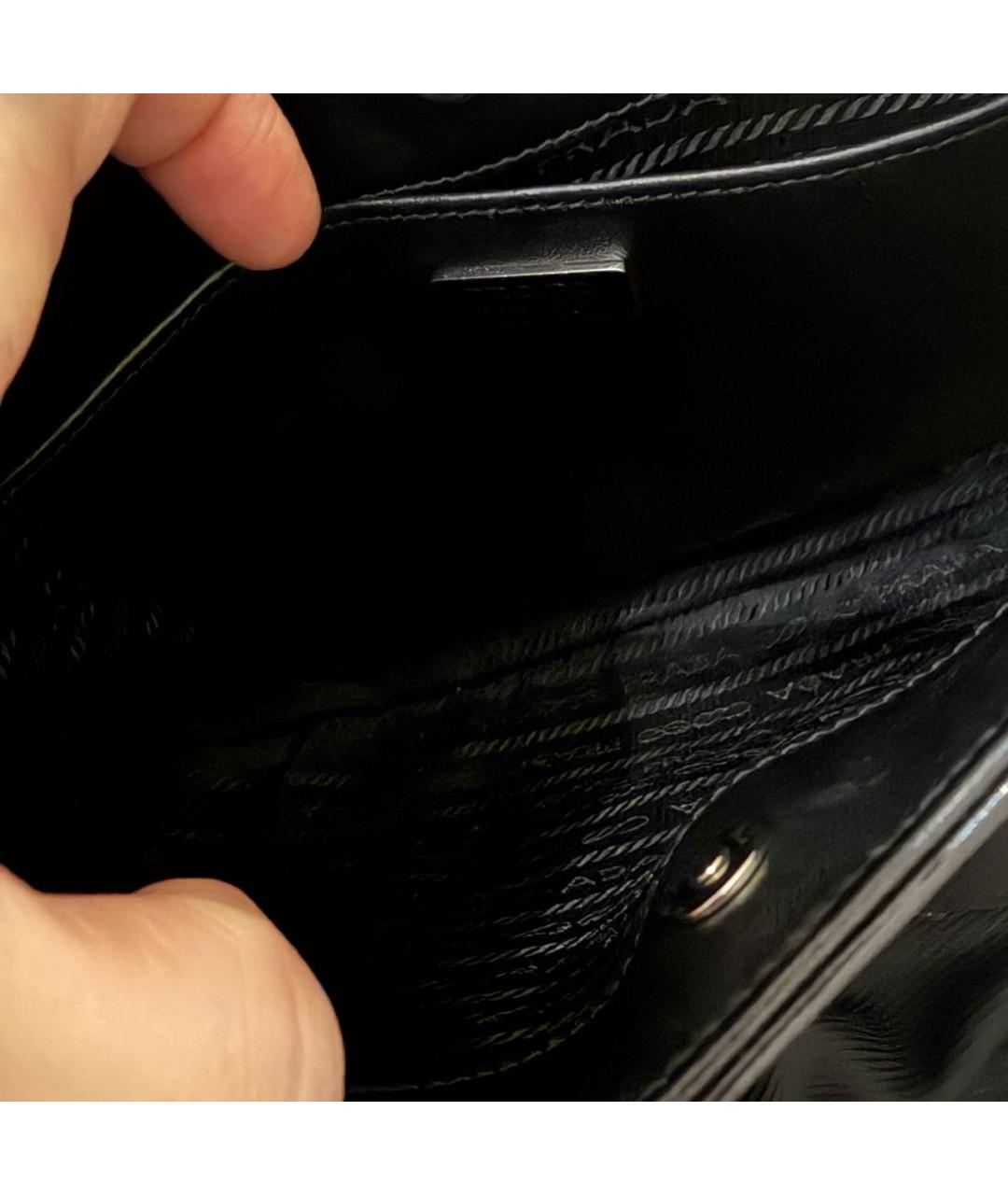 PRADA Черная кожаная сумка с короткими ручками, фото 3