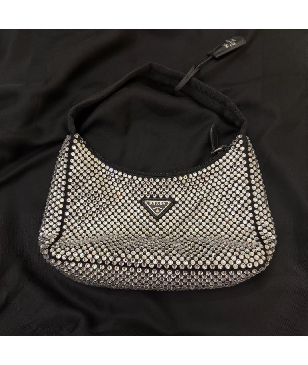 PRADA Черная тканевая сумка с короткими ручками, фото 9