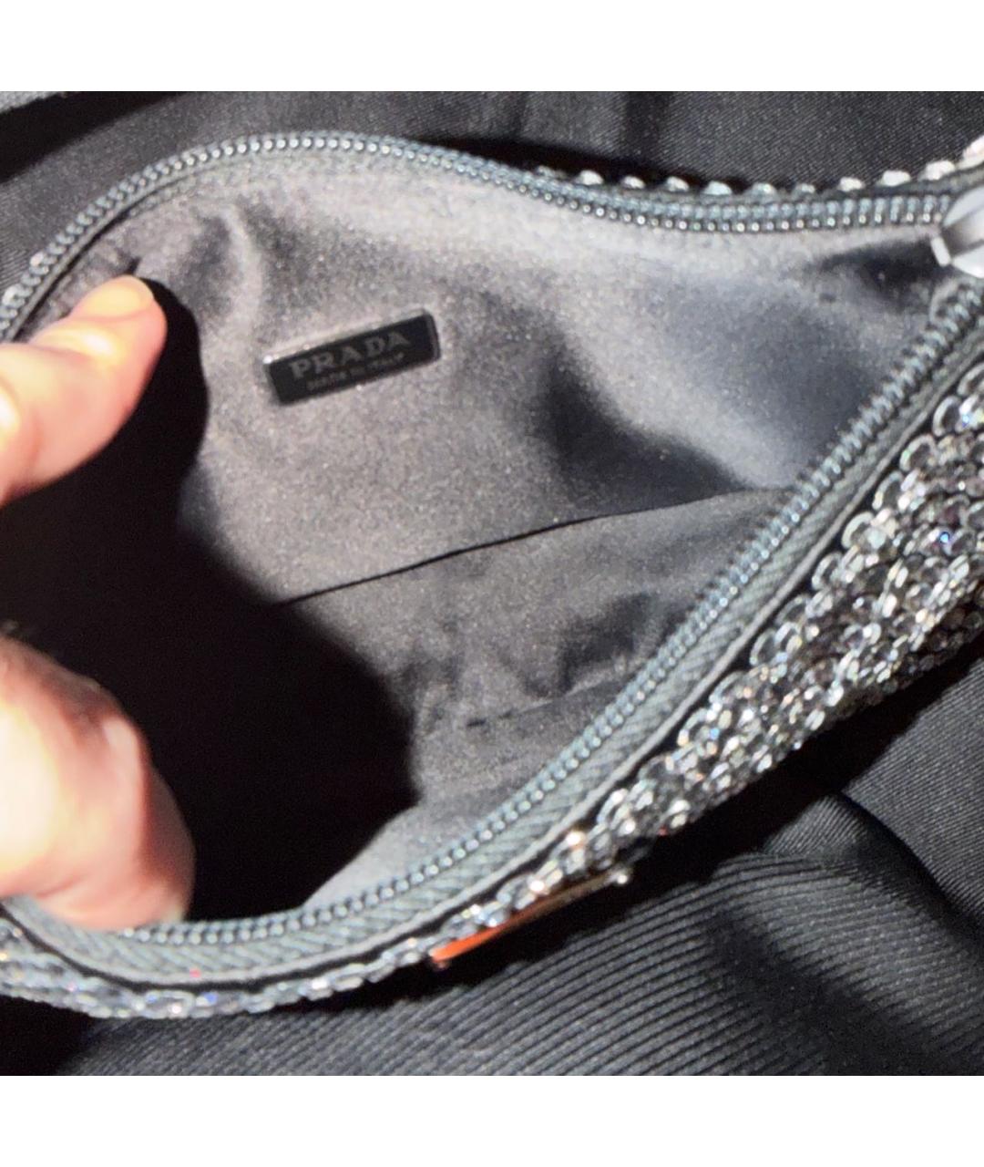 PRADA Черная тканевая сумка с короткими ручками, фото 6