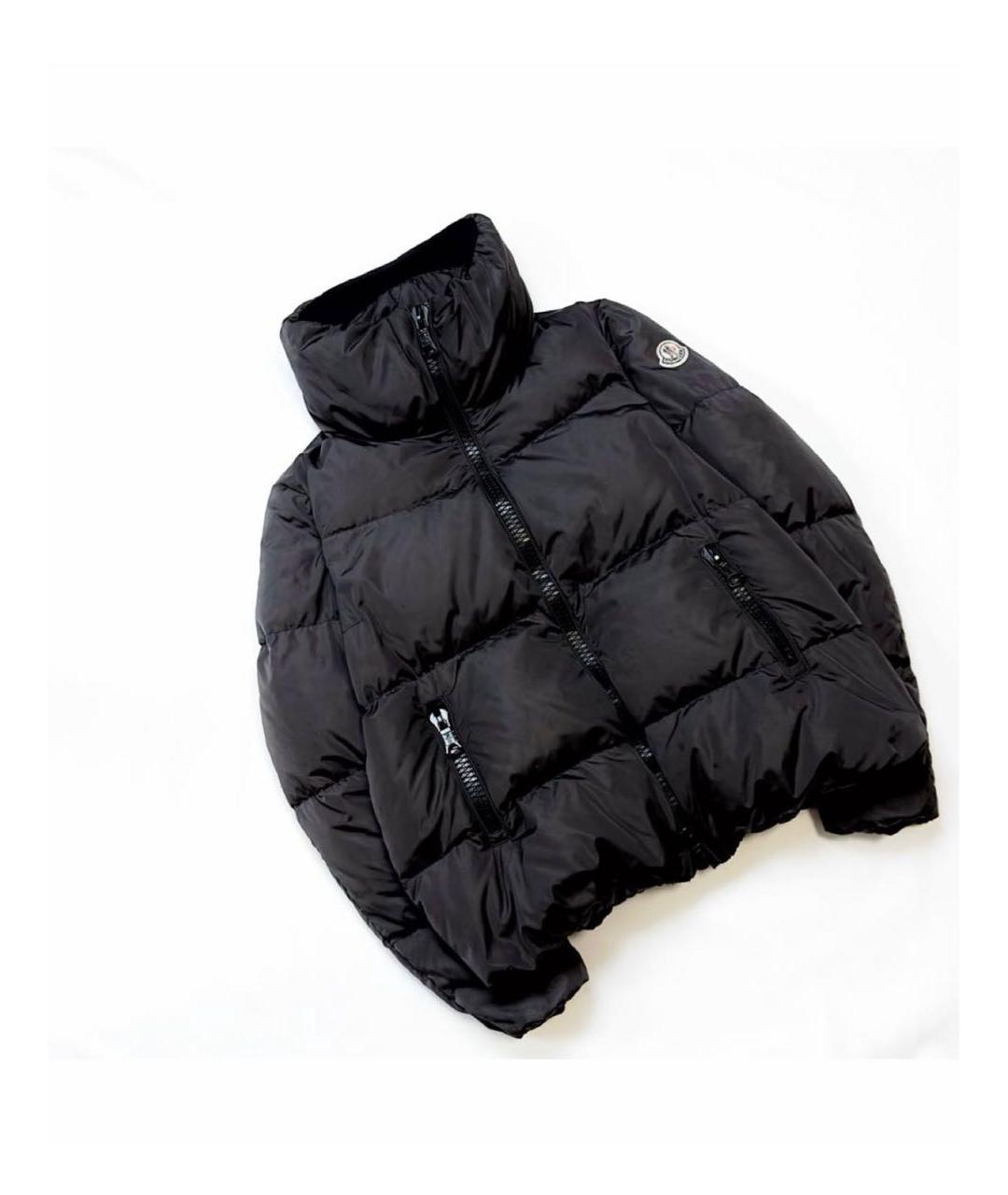 MONCLER Черный полиэстеровый пуховик, фото 4