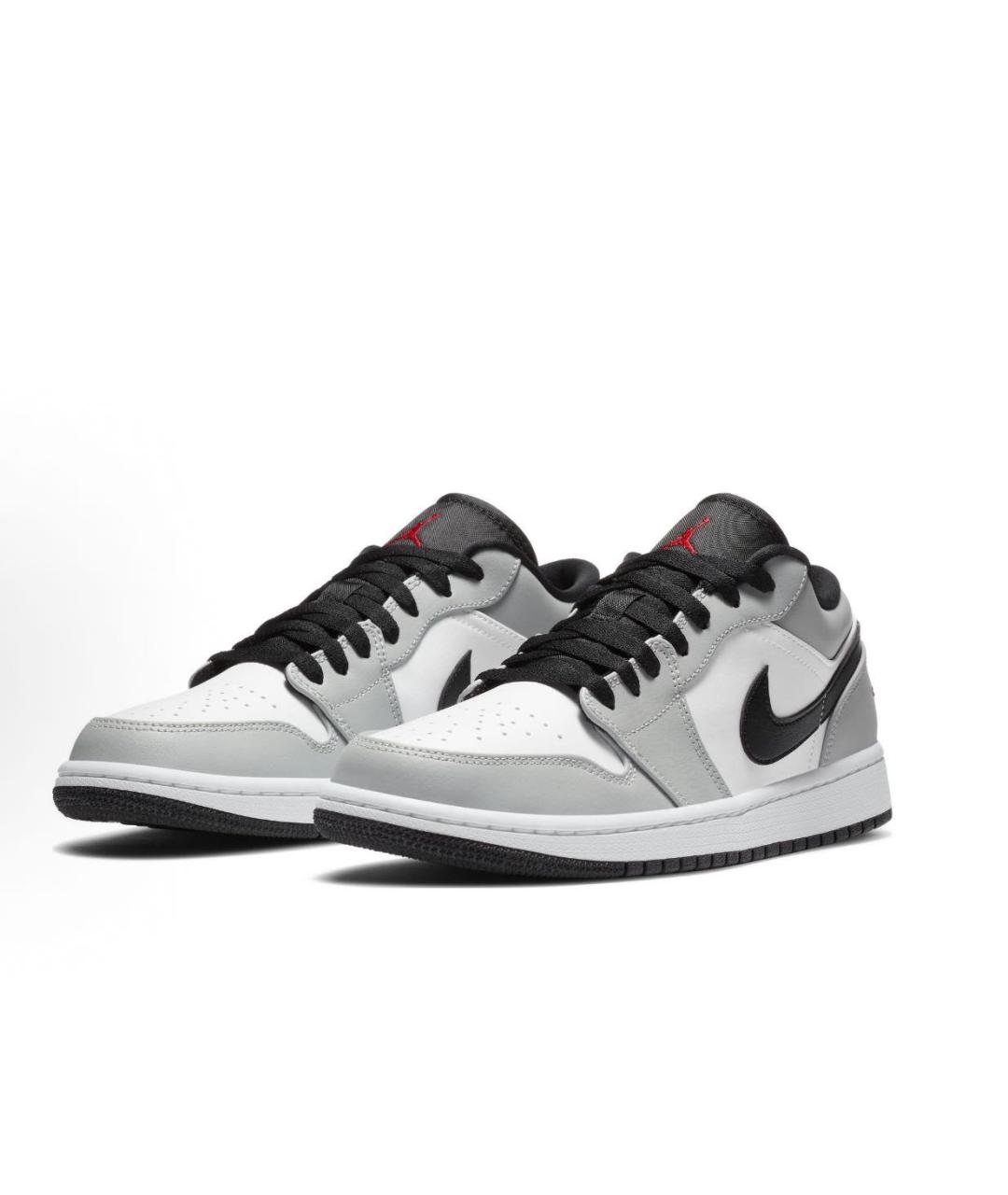 JORDAN Серые кожаные низкие кроссовки / кеды, фото 2