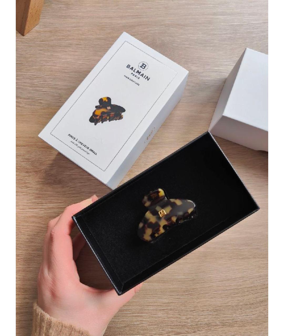 BALMAIN Коричневая заколка, фото 2