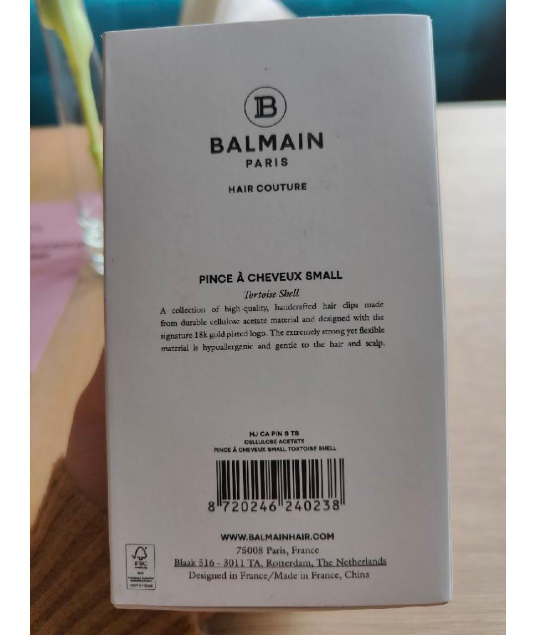 BALMAIN Коричневая заколка, фото 4