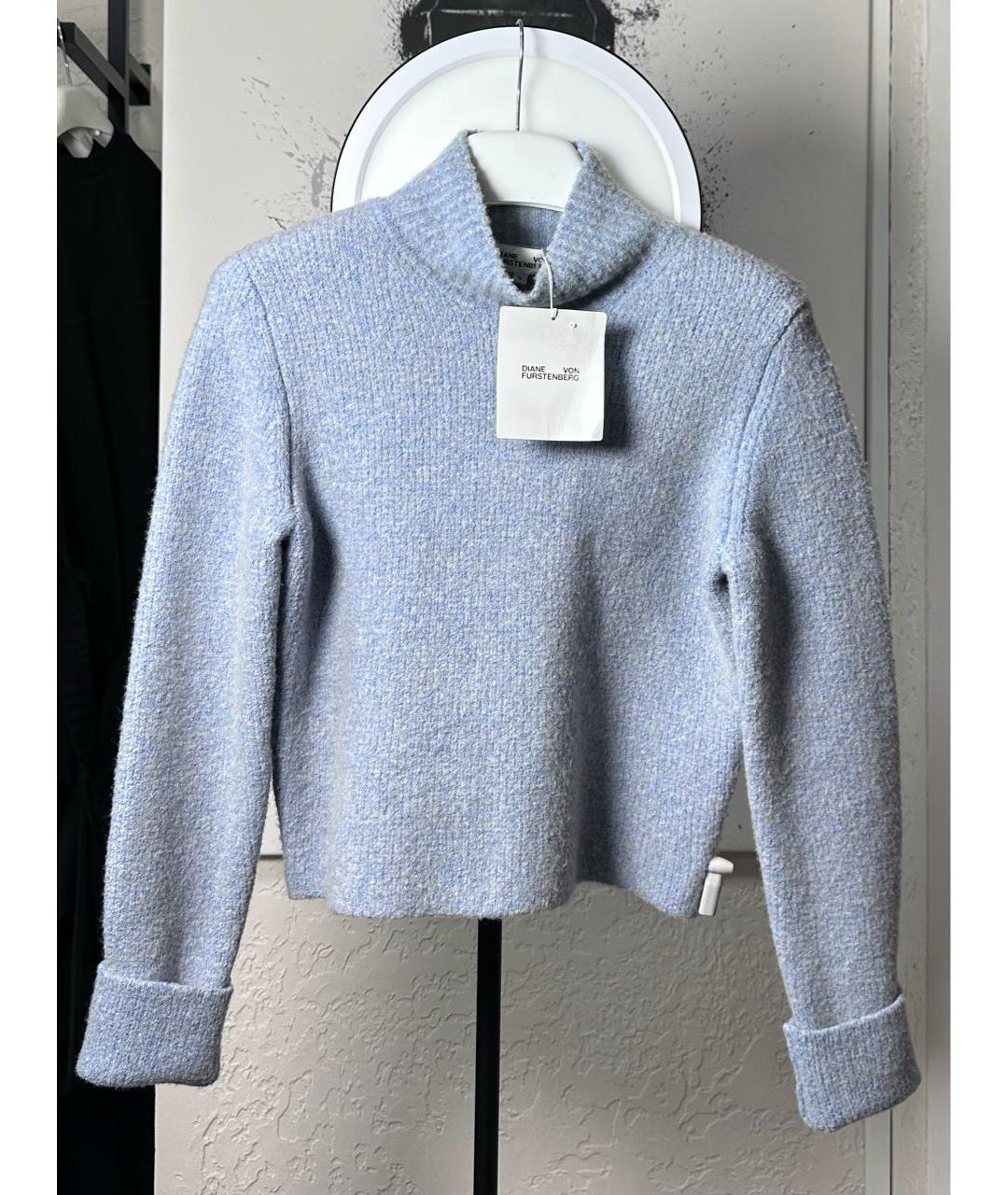 DIANE VON FURSTENBERG Голубой шерстяной джемпер / свитер, фото 8
