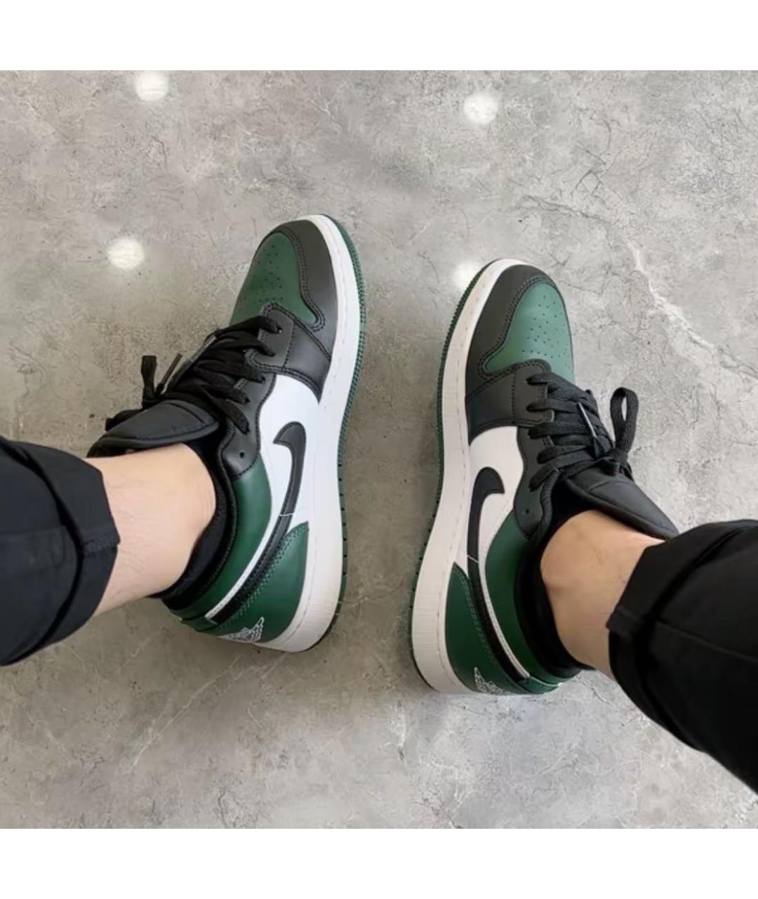 JORDAN Зеленые кожаные кроссовки, фото 3