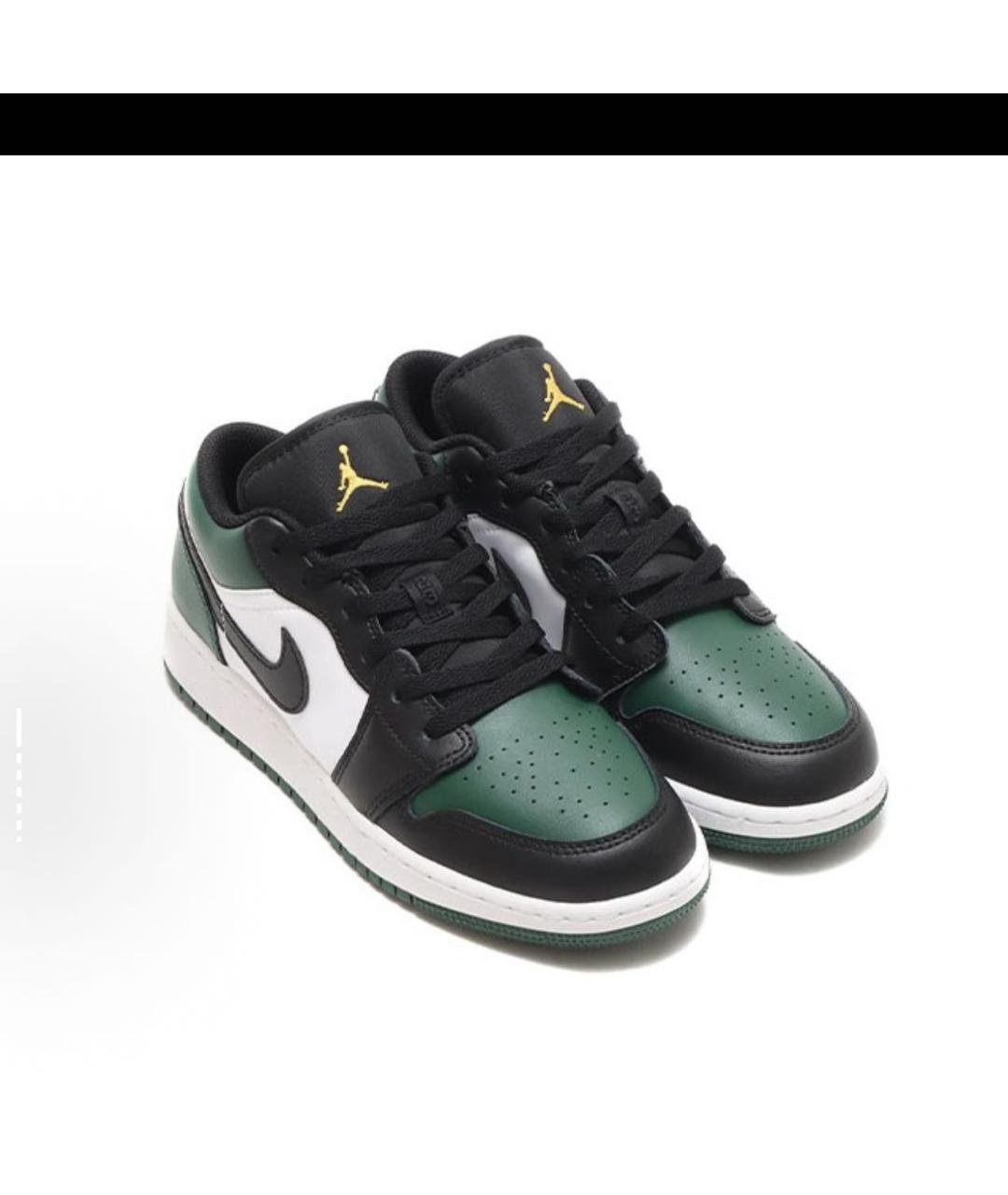 JORDAN Зеленые кожаные кроссовки, фото 2