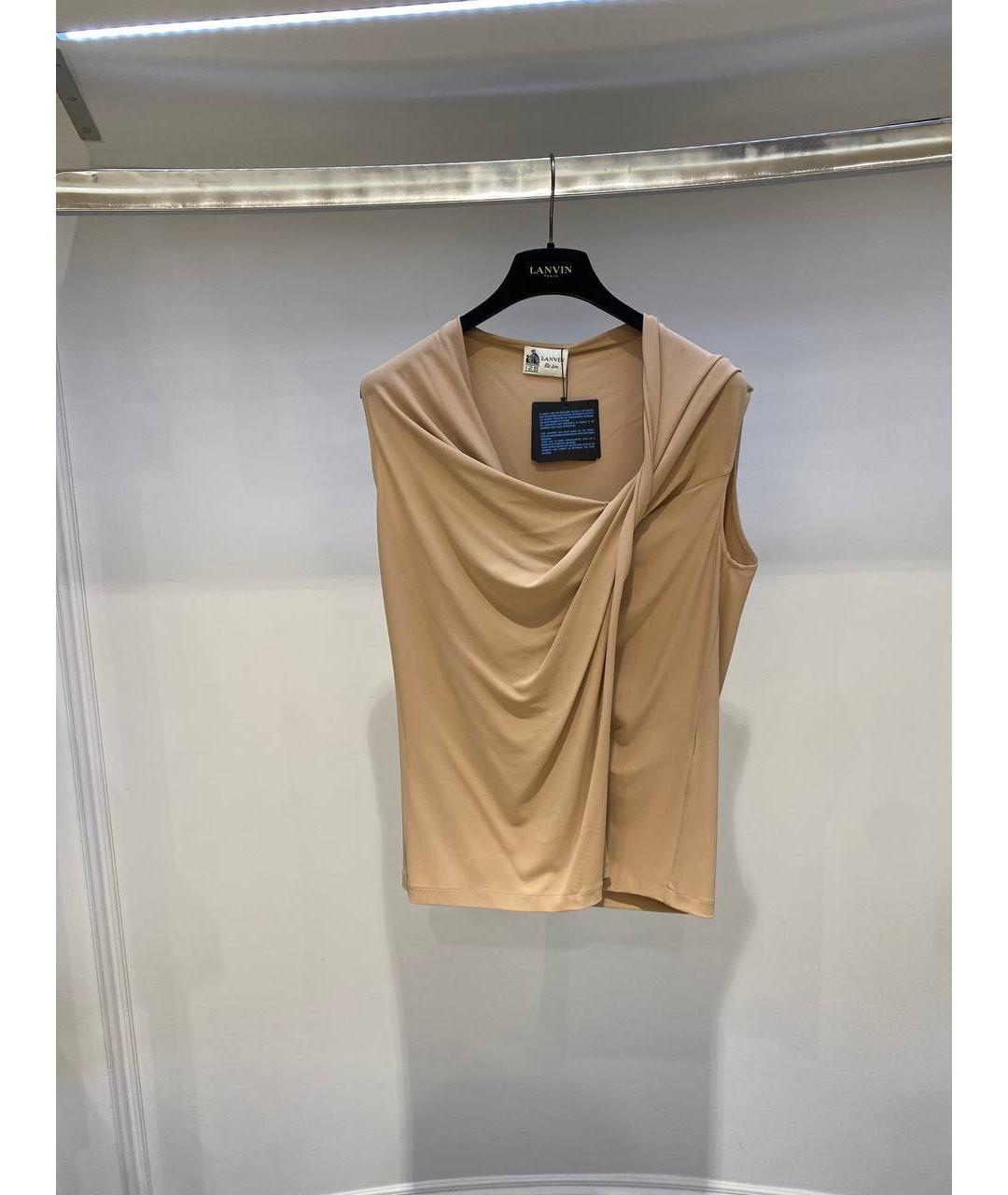 LANVIN Бежевая хлопковая блузы, фото 3