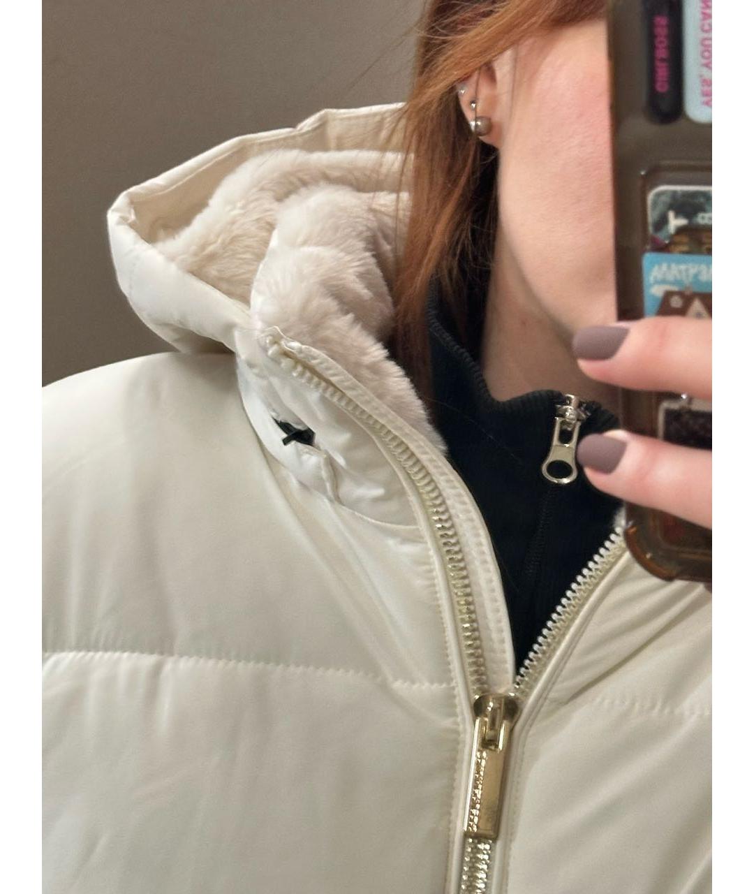CALVIN KLEIN Белый полиэстеровый пуховик, фото 3