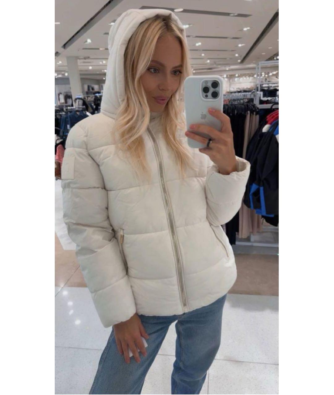 CALVIN KLEIN Белый полиэстеровый пуховик, фото 4