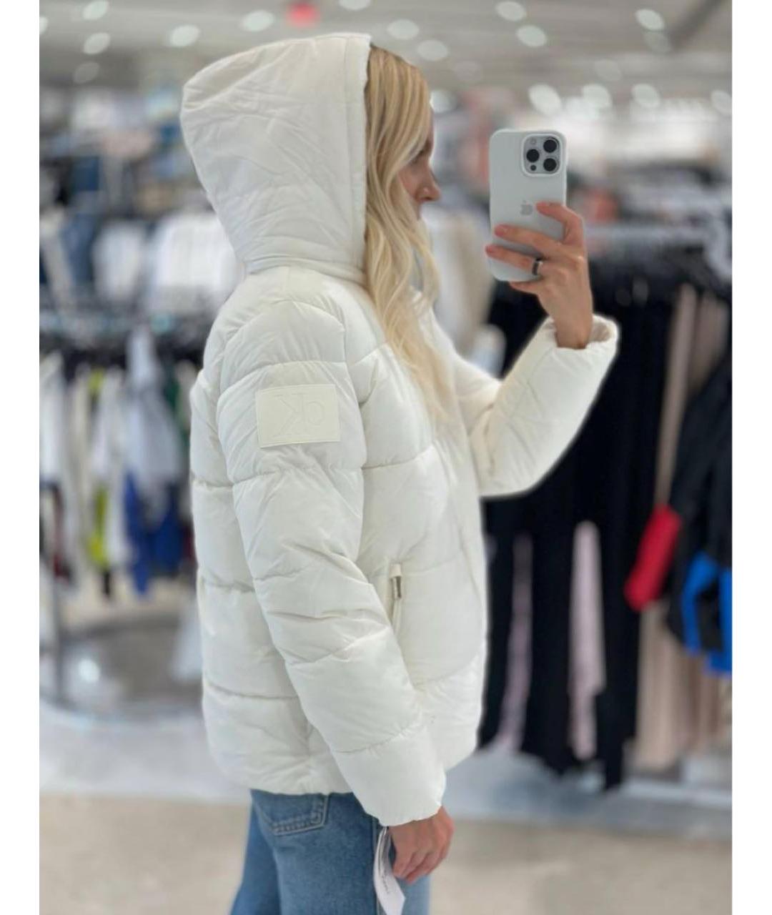 CALVIN KLEIN Белый полиэстеровый пуховик, фото 5