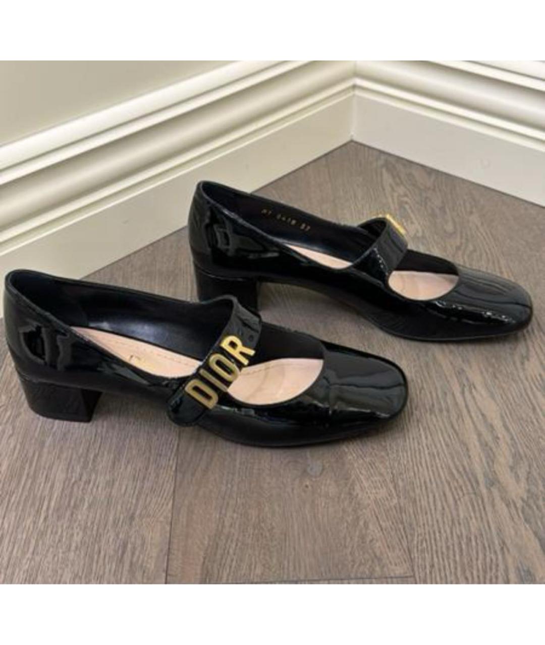 CHRISTIAN DIOR Черные туфли из лакированной кожи, фото 4