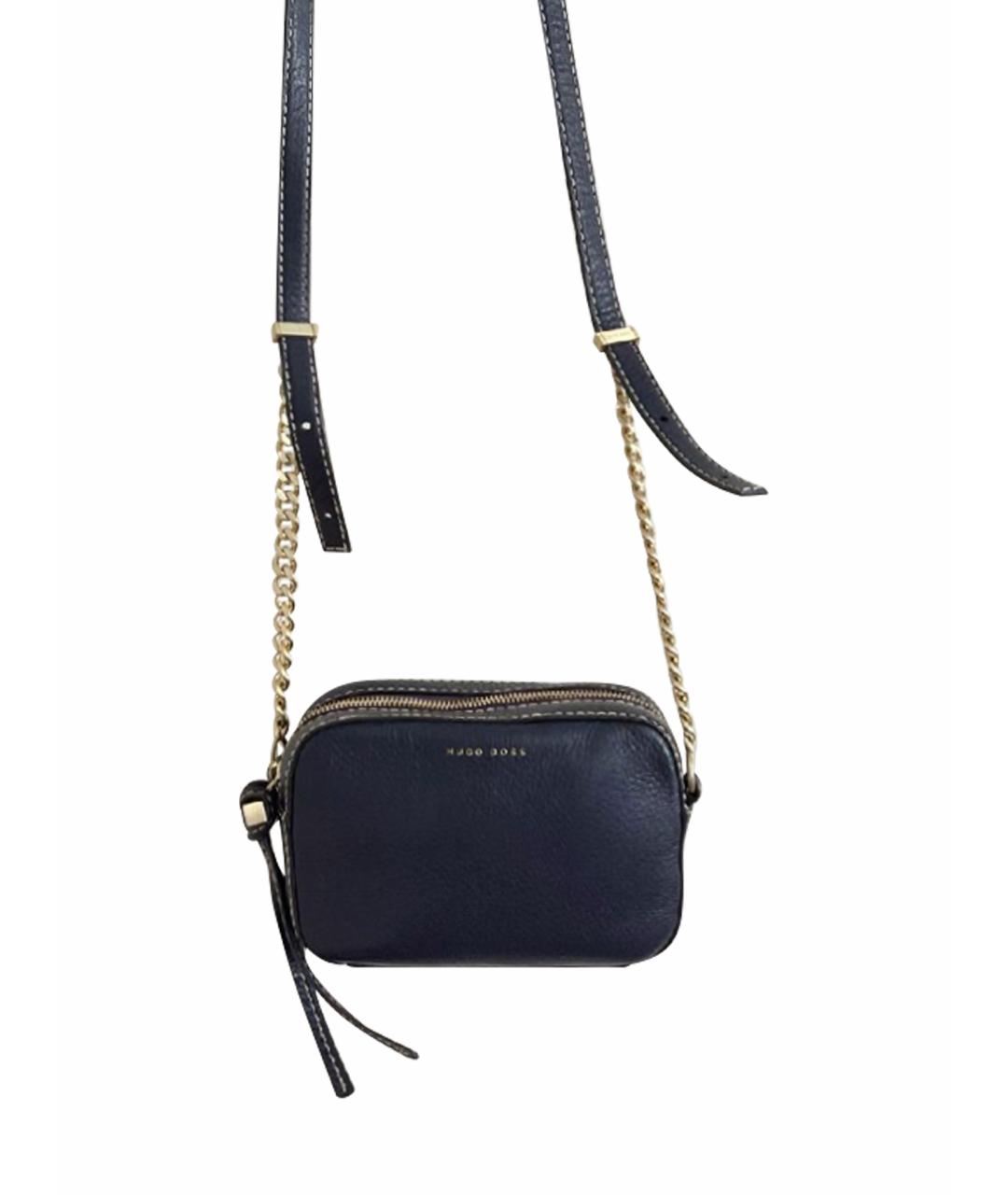 HUGO BOSS Фиолетовая кожаная сумка через плечо, фото 1