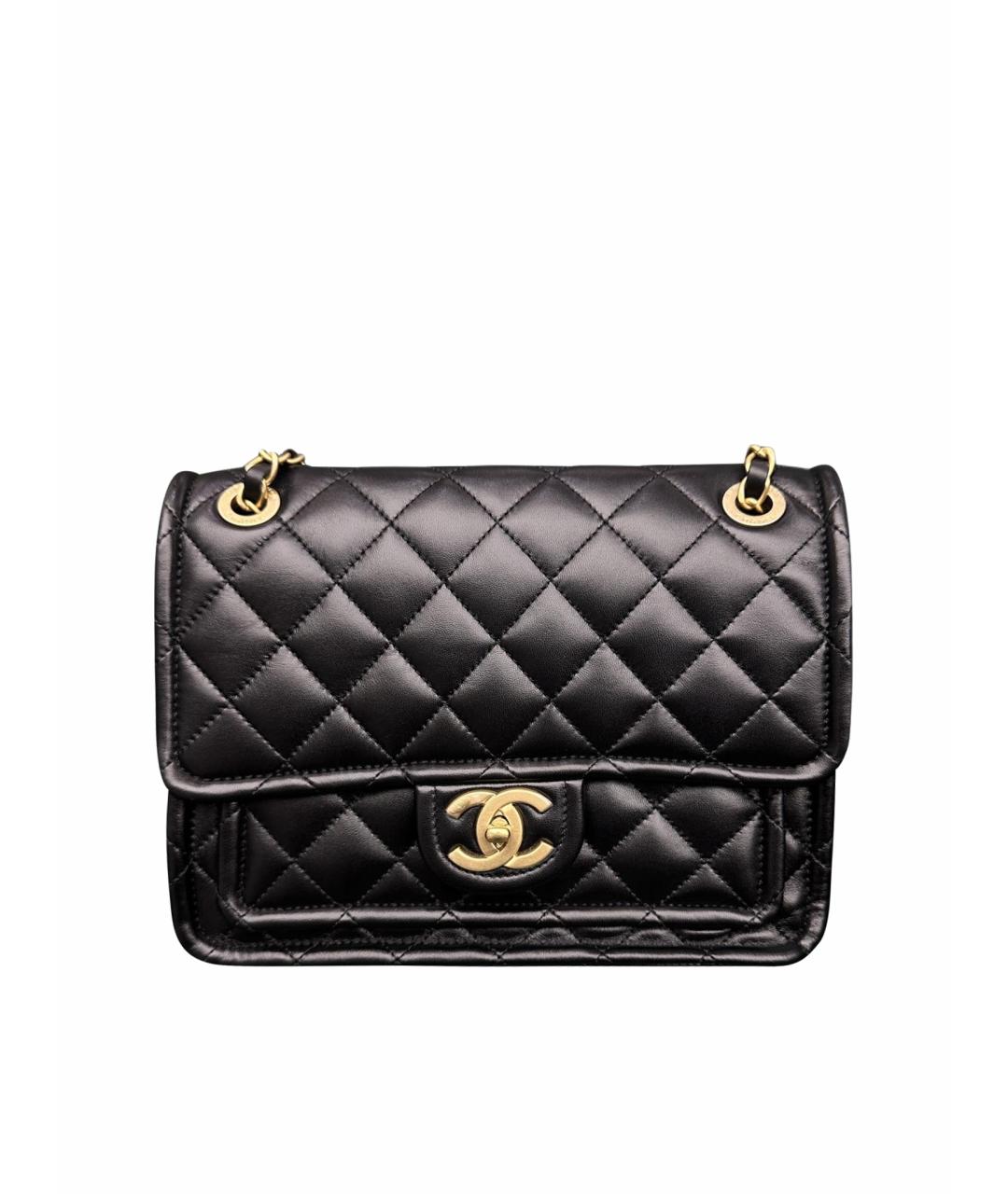 CHANEL Черная кожаная сумка через плечо, фото 1