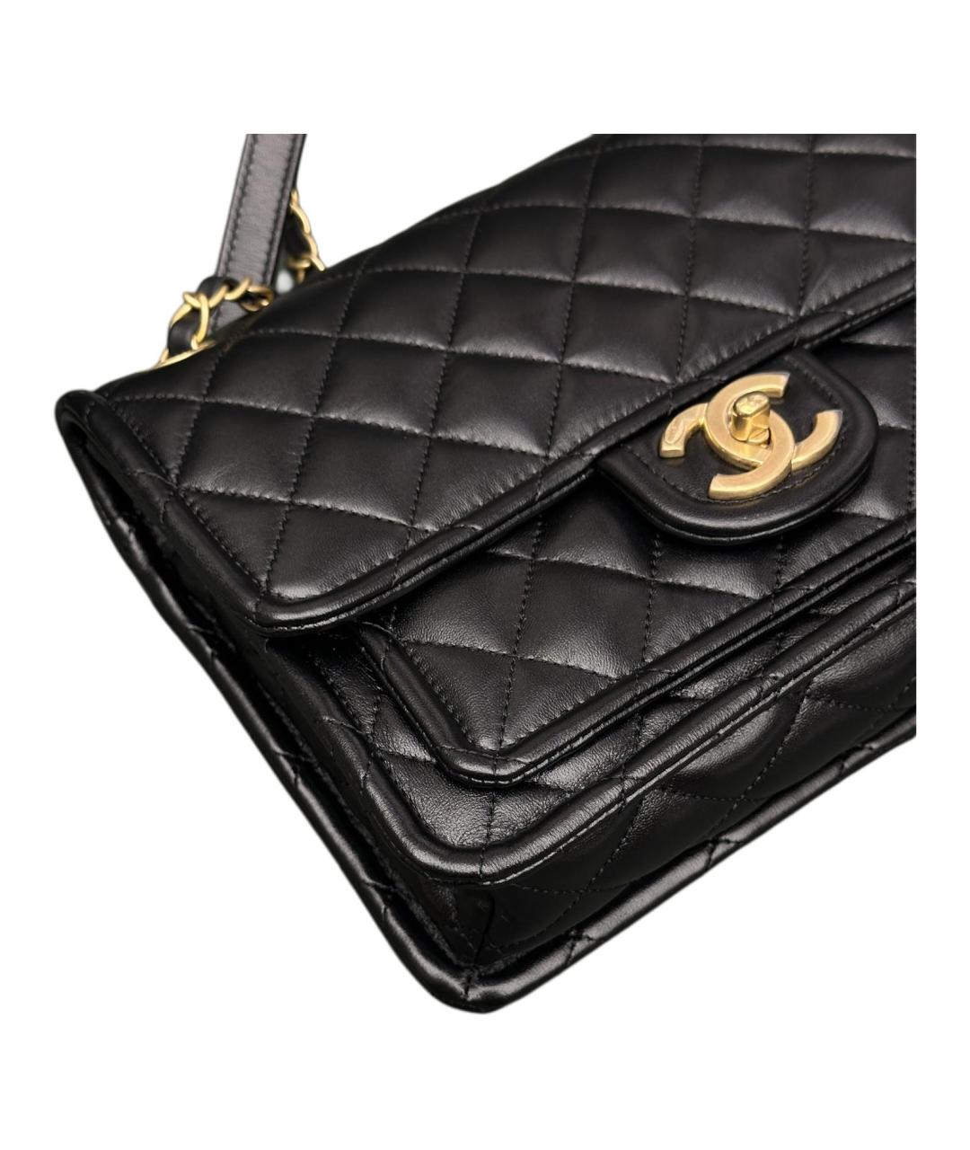 CHANEL Черная кожаная сумка через плечо, фото 4