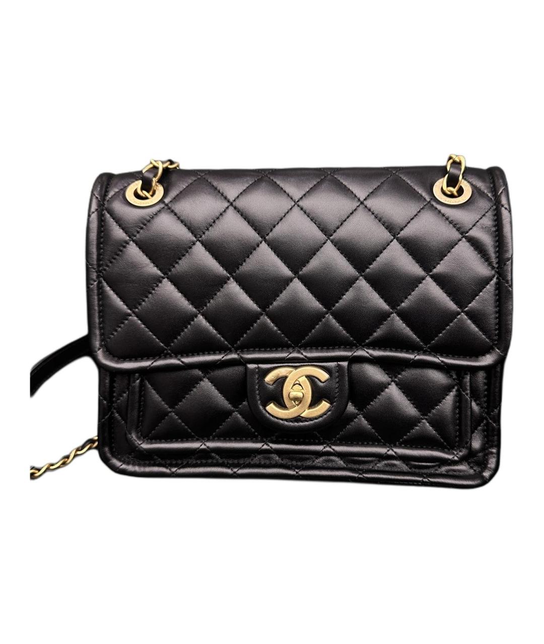 CHANEL Черная кожаная сумка через плечо, фото 5