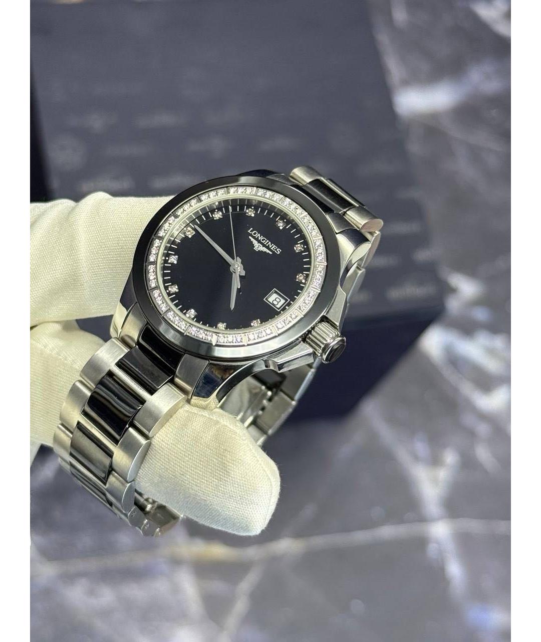 LONGINES Черные керамические часы, фото 5