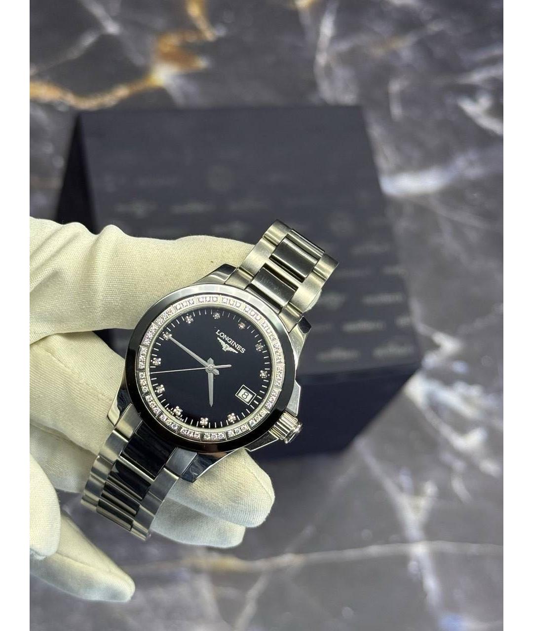 LONGINES Черные керамические часы, фото 2