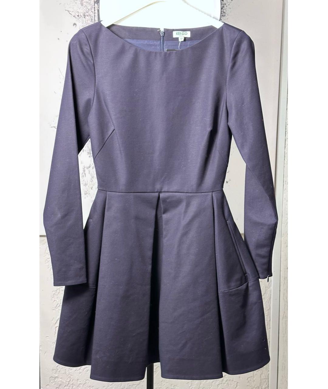 KENZO Фиолетовое хлопковое коктейльное платье, фото 6
