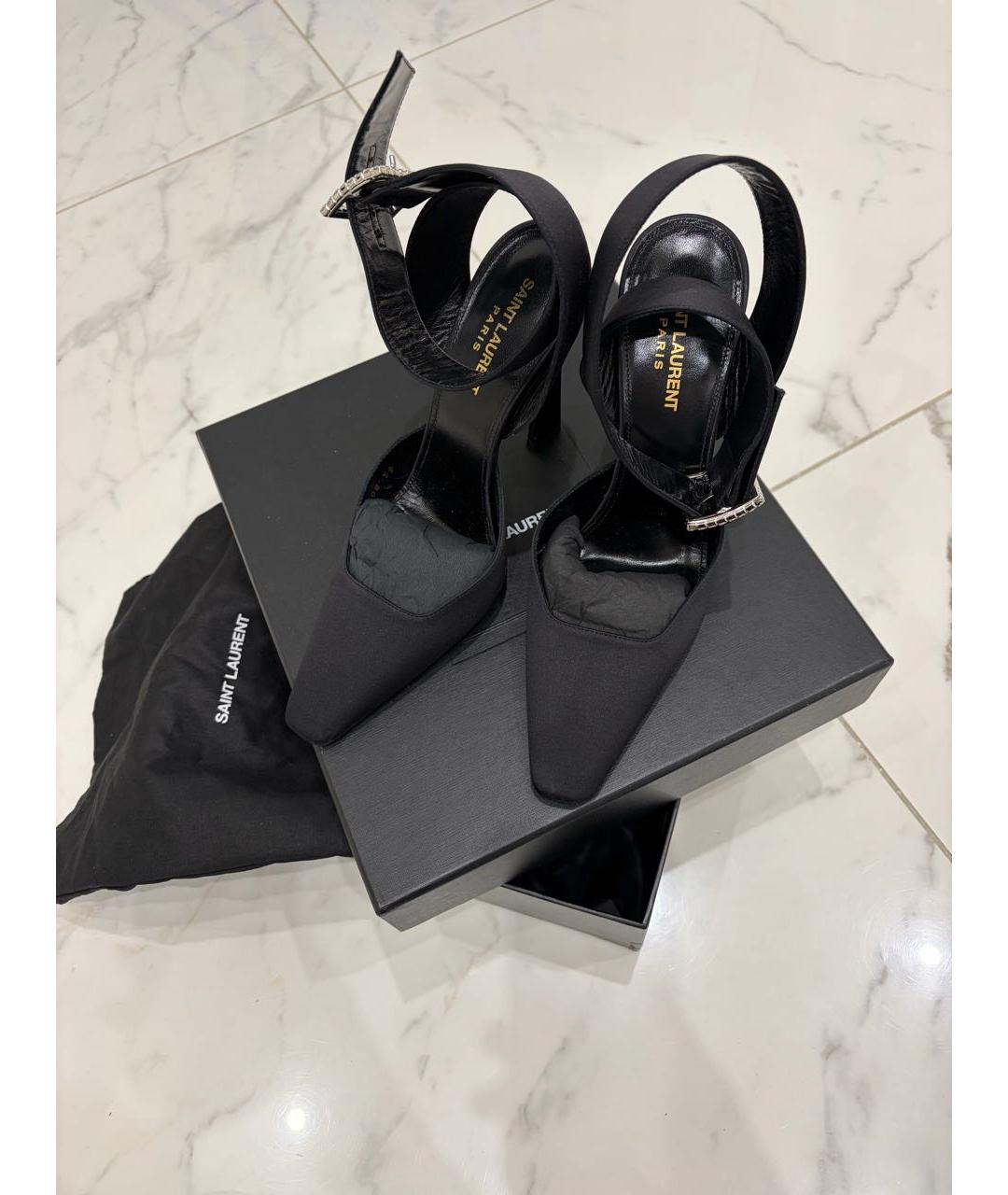 SAINT LAURENT Черные текстильные туфли, фото 4