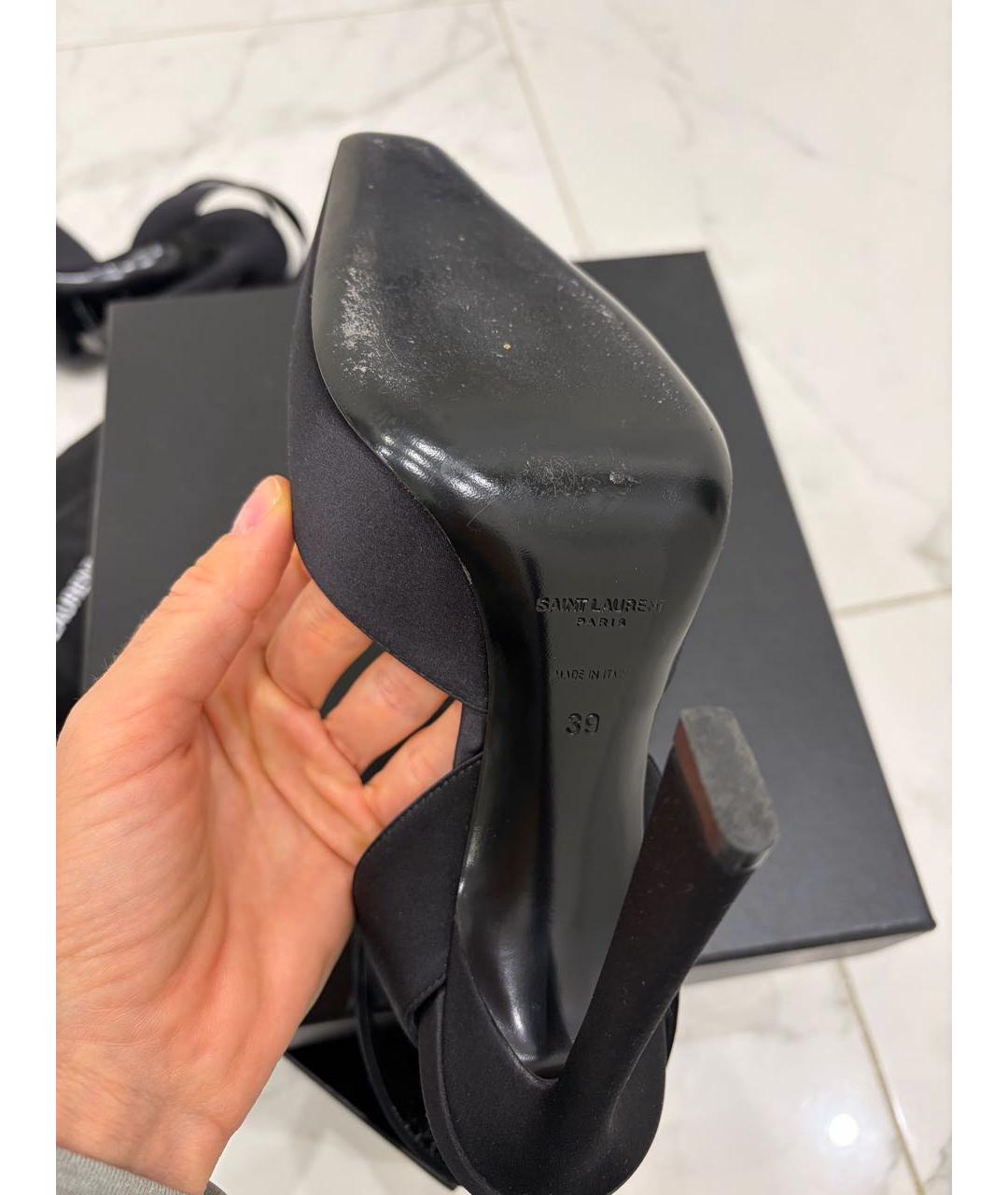 SAINT LAURENT Черные текстильные туфли, фото 3
