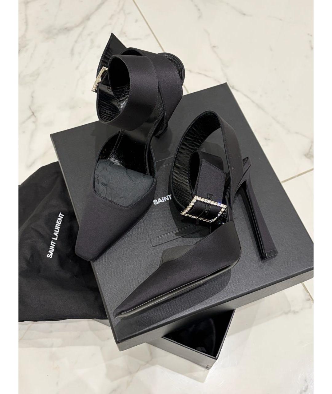 SAINT LAURENT Черные текстильные туфли, фото 7