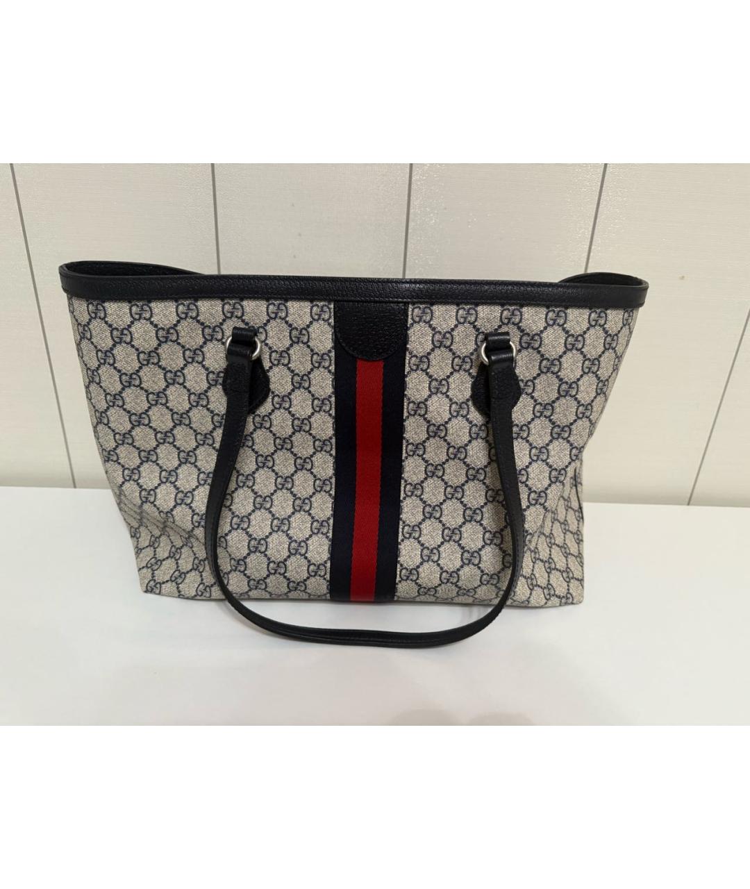 GUCCI Темно-синяя деним дорожная/спортивная сумка, фото 3