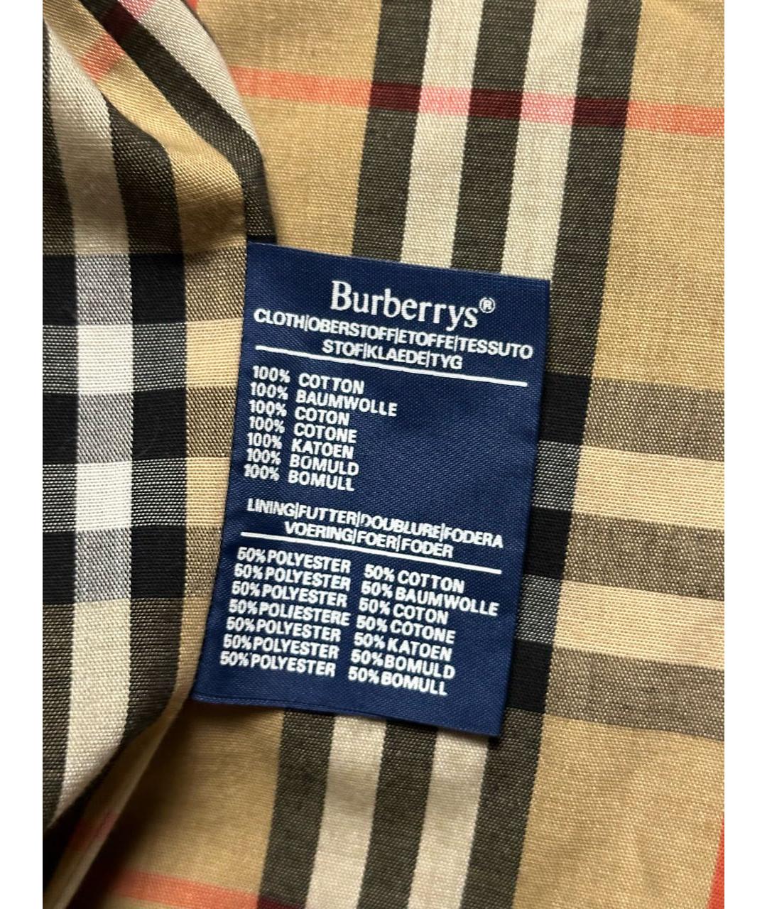 BURBERRY Бежевая полиэстеровая куртка, фото 7