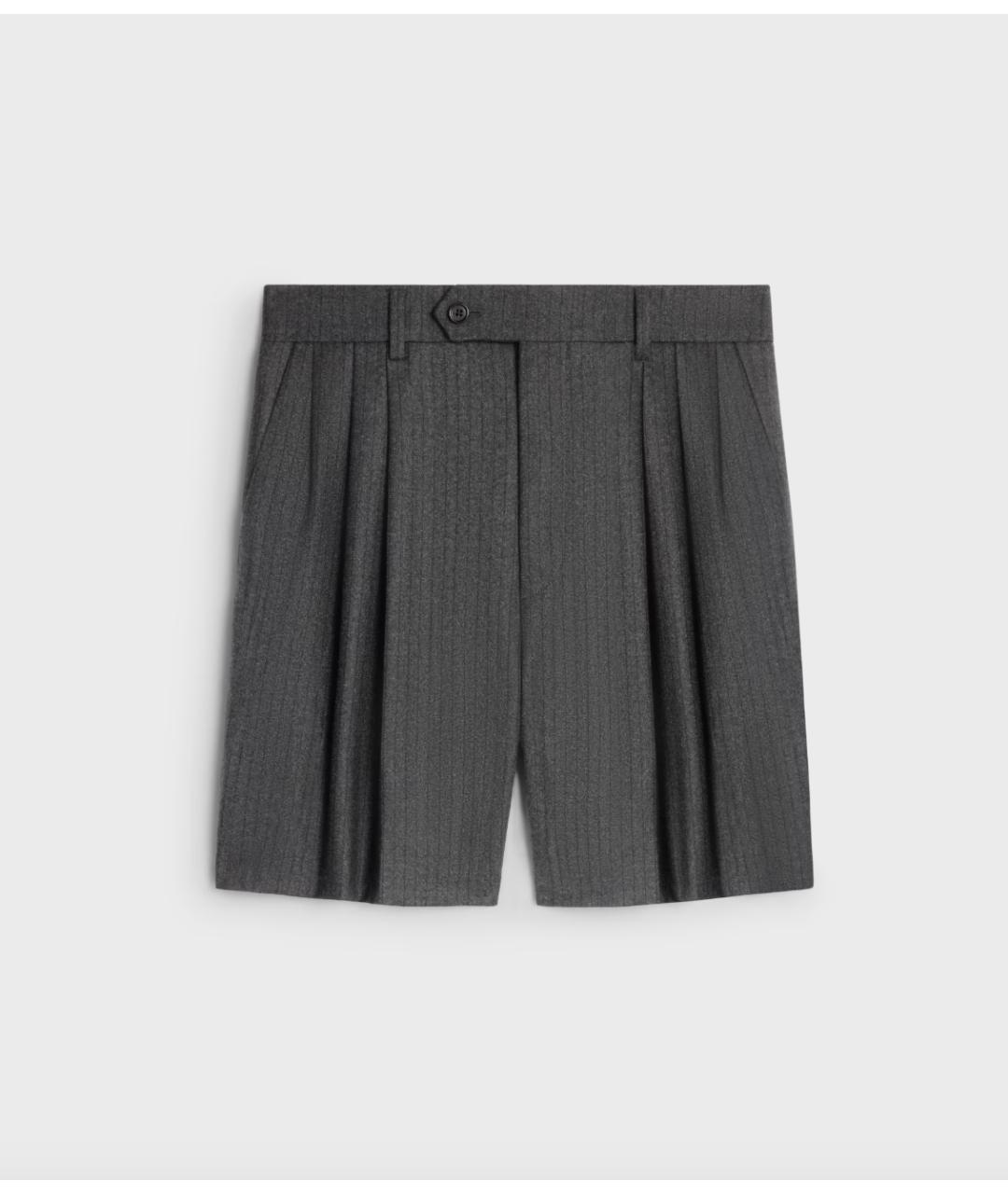 CELINE Серые шерстяные шорты, фото 4